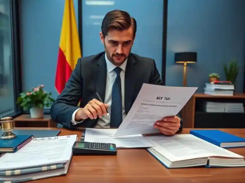 Contador revisando una declaración de renta de persona natural en Bogotá